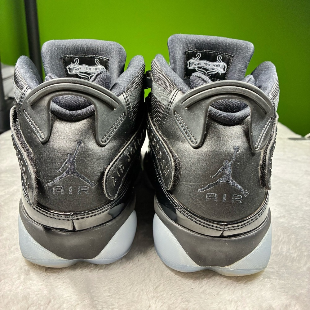 Pre Owned Jordan 6 Rings Space Jam Black Leather Sneakers Mens 10 - Picture 7 of 9